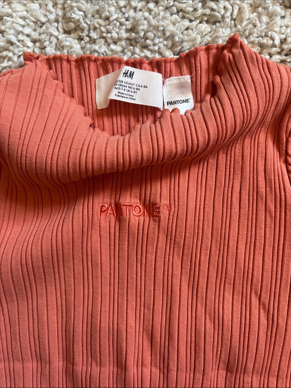 H&M | Ribbed Short Sleeve Top - Rust 🩷 - Picture 2 of 2
